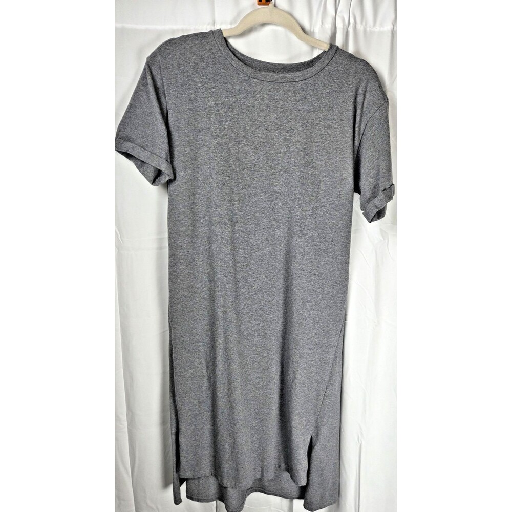 Eileen Fisher Organic Cotton Spandex T-Shirt Dress Gray XS Short Sleeve - Picture 2 of 8